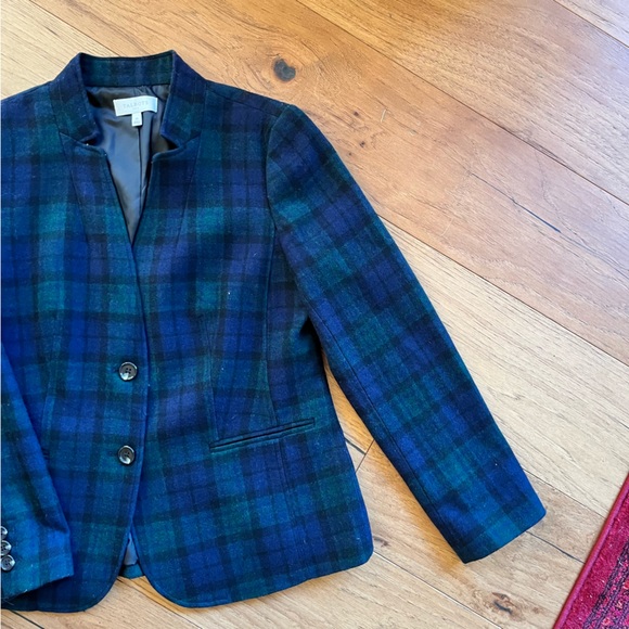 ☘️ 3/30- Talbots Tartan Plaid Wool Blazer - Picture 6 of 8